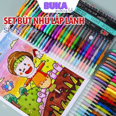 Set 12-24 Bút nhũ neon lấp lánh - Trang trí sổ tay, planner, bullet journal, giảm giá 20% chỉ 31.900₫
