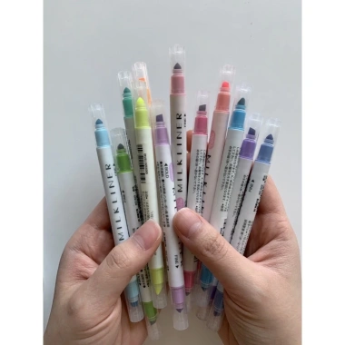 Set 12 Bút Dạ 2 Đầu Milkliner - Bộ Highlight Giá Ưu Đãi 110.000 VND