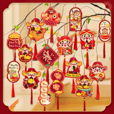 Set 12 Dây Liễng Trang Trí Tết Treo Đào Mai 2.026 6x8cm - Giá chỉ 38,120 VND