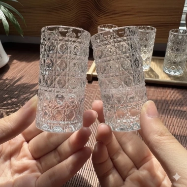 Set 12 Ly Thủy Tinh Vân Nổi 20ml ZN-06 Mini Sang Trọng - Uống Rượu Tiệc Gia Đình Nhà Hàng Giá 104.000đ