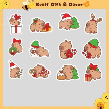 Set 12 Sticker Capybara Noel Decor Trang Trí Siêu Xinh - Giảm Giá, Chỉ 5.000₫ 2 Set 12 Sticker Capybara Noel Decor Trang Trí Siêu Xinh - Giảm Giá, Chỉ 5.000₫ 2