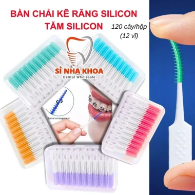 Set 120 Bàn Chải Kẽ Răng Silicon Mềm và Tăm Răng Chăm Sóc Răng Miệng 99.000₫