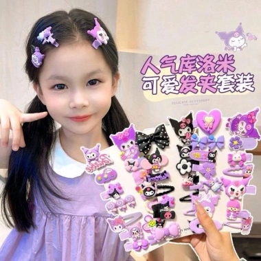 Sét 14 kẹp tóc Kuromi cho bé gái - Giá ưu đãi 30.000đ, phong cách dễ thương