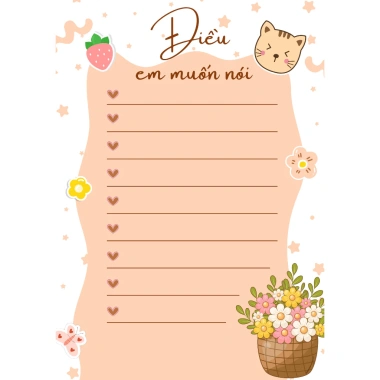 Set 15 phiếu A5 Điều Em Muốn Nói – Nhiều mẫu viết ước mơ, mục tiêu, lời muốn nói, Giá 19.000 VND 3