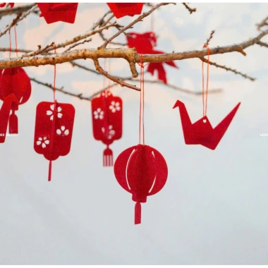 Set 17 món chim, cá, lồng đèn treo Tết - Trang trí nhà cửa, giá ưu đãi 53.000₫