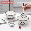Set 2 Bát Ăn Cơm Sứ Mặt Cười Smile Cute - Thiết Kế Đáng Yêu, Giá Chỉ 38.000₫ 8