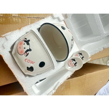 Set 2 Bát Ăn Cơm Sứ Mặt Cười Smile Cute - Thiết Kế Đáng Yêu, Giá Chỉ 38.000₫
