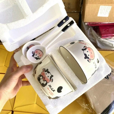 Sét 2 Bát Sứ + 2 Thìa Ăn Cơm Hình Dễ Thương - Free Ship, Giá Chỉ 70.000₫ 9