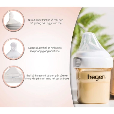 Set 2 Bình sữa Hegen PPSU 150ml 240ml 330ml Cổ rộng cho bé - Monnie Kids
