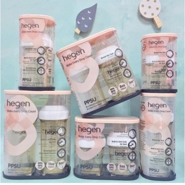 Set 2 Bình sữa Hegen PPSU 150ml 240ml 330ml Cổ rộng cho bé - Monnie Kids