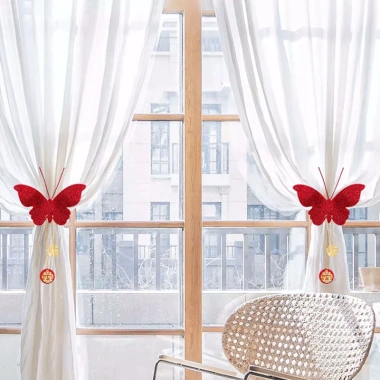 Set 2 cánh bướm đỏ kim tuyến + tag hỷ - Trang trí phòng cưới, lễ tết, hộp quà tặng, giá chỉ 6.800₫
