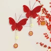 Set 2 cánh bướm đỏ kim tuyến + tag hỷ - Trang trí phòng cưới, lễ tết, hộp quà tặng, giá chỉ 6.800₫ 8