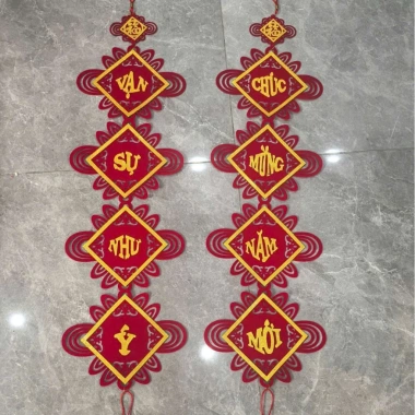 Set 2 Câu Đối Đỏ + Quạt Trang Trí Tết 2.026 - Giá ưu đãi 55.000₫