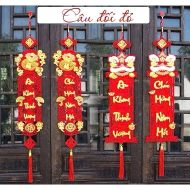 Set 2 Câu Đối Nhung Đỏ Trang Trí Tết 2.026 - Treo Cửa May Mắn Giá 80.000 VND 9