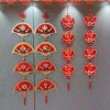 Set 2 dây quạt câu đối treo Tết May Mắn Đón Năm Mới Dải quạt vàng 90cm decor tài lộc giá 88.000₫ 6