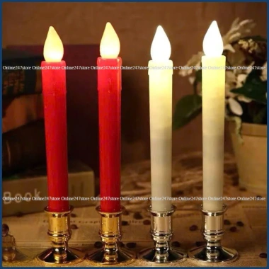 Set 2 đèn cầy nế pin - Nhỏ gọn, tiện lợi, trang trí phòng thờ, chỉ 59.000₫