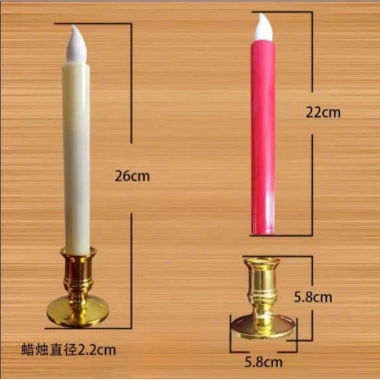 Set 2 đèn cầy nế pin - Nhỏ gọn, tiện lợi, trang trí phòng thờ, chỉ 59.000₫