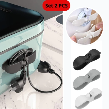 Set 2 Kẹp Cố Định Dây Sạc Điện Thoại - Quấn Gọn Dễ Thao Tác, Tiện Dụng, Giá 18.000