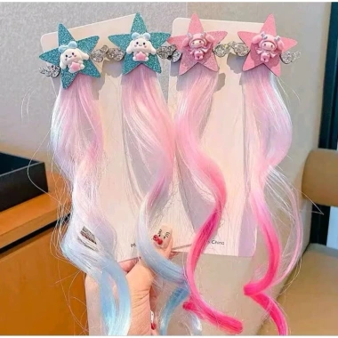 Set 2 kẹp tóc giả highlight cho bé phụ kiện trang trí tóc giá rẻ 31.360₫