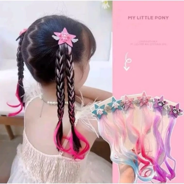 Set 2 kẹp tóc giả highlight cho bé phụ kiện trang trí tóc giá rẻ 31.360₫