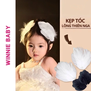 Sét 2 Kẹp Tóc Lông Vũ Đính Ngọc Trai - Thời Trang Cosplay, Giá 40.500 VND