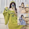 Set 2 khăn tắm gấu dâu LOSTO siêu mềm thấm hút tốt kèm túi Zip FREESHIP 3