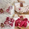 Set 2 khăn tắm gấu dâu LOSTO siêu mềm thấm hút tốt kèm túi Zip FREESHIP 8