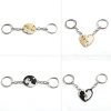 Set 2 Mèo Tình Yêu Móc Khóa Dây Chuyền Nam Nữ Thép Không Gỉ Chống Mất Eo Treo 9
