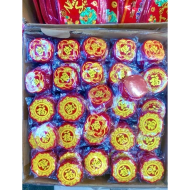 Set 2 miếng dán dưa bưởi trang trí Tết chữ Phúc 10cm keo mặt sau, chỉ 95.000 VNĐ