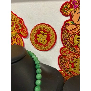 Set 2 miếng dán dưa bưởi trang trí Tết chữ Phúc 10cm keo mặt sau, chỉ 95.000 VNĐ
