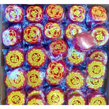 Set 2 miếng dán dưa bưởi trang trí Tết chữ Phúc 10cm keo mặt sau, chỉ 95.000 VNĐ