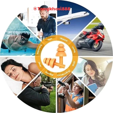 Set 2 nút bịt tai mềm mại chống ồn, chống thấm nước - hộp tongkhosi888 giá 9.998 VND