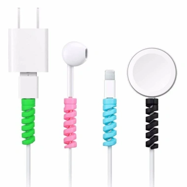Set 2 Phụ Kiện Bảo Vệ Dây Cáp Sạc Tai Nghe Nhựa Hình Xoắn Ốc Giá 12.384 VND