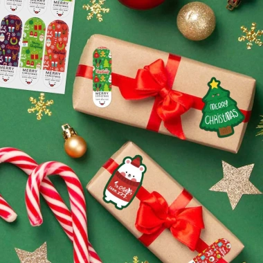 Set 2 Tờ Nhãn Dán Sticker 20 & 26 Miếng Dài Dán Hộp Quà Noel Xinh Xắn - Giá 8.000₫ 3 Set 2 Tờ Nhãn Dán Sticker 20 & 26 Miếng Dài Dán Hộp Quà Noel Xinh Xắn - Giá 8.000₫ 3