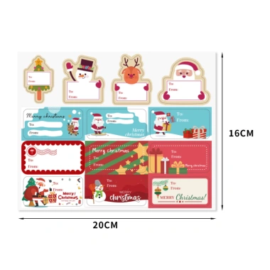 Set 2 Tờ Nhãn Dán Sticker 20 & 26 Miếng Dài Dán Hộp Quà Noel Xinh Xắn - Giá 8.000₫