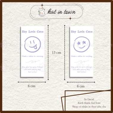 Set 20-50 Nhãn Dán Decal Niên Phong Mặt Cười Tím 6x13cm Chống Nước, Màu Rõ Nét - 8.500₫