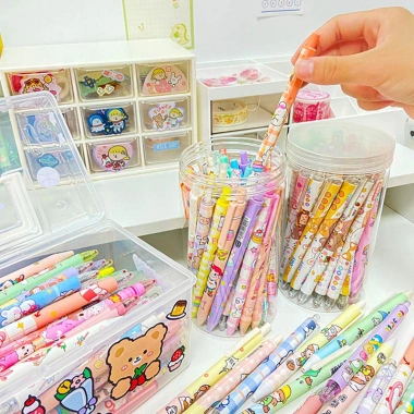 Set 20 Bút Mực Gel Hoạt Hình Ngòi 0.5mm Đen Dễ Thương - Giá chỉ 20.000 VND 5
