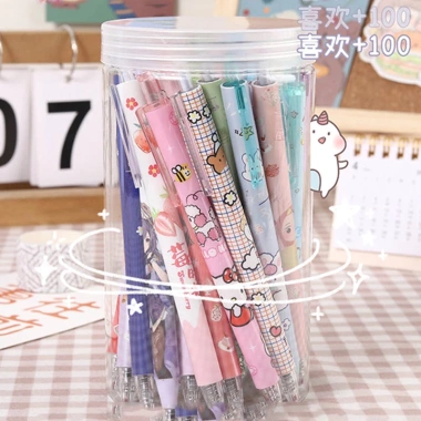 Set 20 Bút Mực Gel Hoạt Hình Ngòi 0.5mm Đen Dễ Thương - Giá chỉ 20.000 VND 9
