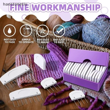 Set 20 chiếc NS Knit Blockers thép không gỉ 2 kích cỡ DIY đan móc 4