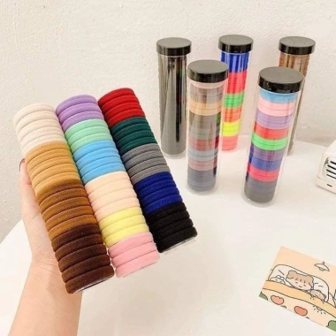 Set 20 Dây Chun Buộc Tóc Co Dãn Nhiều Màu, Hộp Ống Trong Suốt - Hot Trend 10.000₫