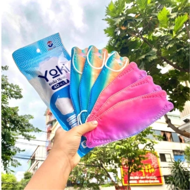 Set 20 khẩu trang 4D KF94 cầu vòng màu loang ombre – bảo vệ tối ưu, giá chỉ 12.000₫ 2