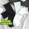 Sét 20 + tặng 5 Đôi Tất Lỡ Cổ Cao Nam Nữ Vintage Hàn Cotton Thời Trang 79.000₫