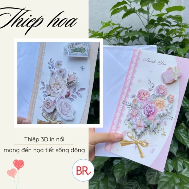 Set 20 Thiệp Hoa 3D In Nổi Sắc Nét - Quà Tặng 8/3, 20/11, Sinh Nhật - Ý Nghĩa 4