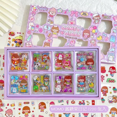 Set 200 sticker hoạt hình dễ thương cho bé - Trang trí sáng tạo, giá 68.000₫