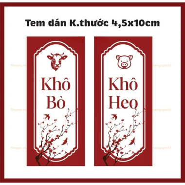 Set 24 Tem Tết Đa Dạng Decal Tem Dán Khô Gà Bò Heo Trâu Gác Bếp Giá 22,000 VND