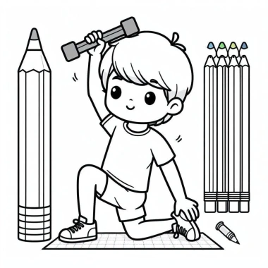 Set 24 tranh tô màu bé tập thể dục A4/A5 80gsm - Giá ưu đãi 7.200 VND