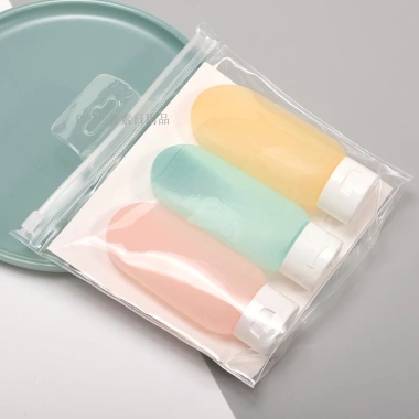 SET 3-4 Lọ Chiết 60ml Dầu Gội & Sữa Tắm Du Lịch - Chai Nắp Nhấn và Túi Zip Giá Sỉ 19.583