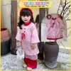 Set 3 áo dài tơ 2 lớp + quần hồng hoa yêu cho bé gái Tết, chụp ảnh AD2 - 155.000 VND
