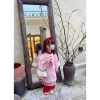 Set 3 áo dài tơ 2 lớp + quần hồng hoa yêu cho bé gái Tết, chụp ảnh AD2 - 155.000 VND 7