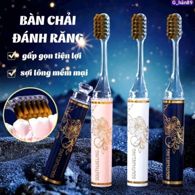 Set 3 Bàn Chải Đánh Răng Gấp Gọn Lông Mềm Du Lịch Tiện Lợi Giá 48.800 VND